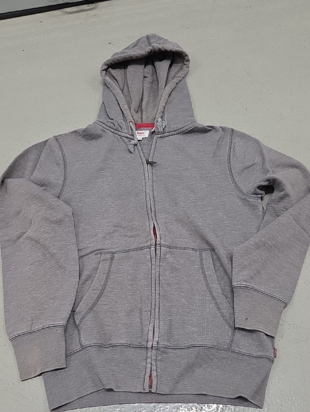 Levi's Men's Light Gray Full-Zip Hoodie